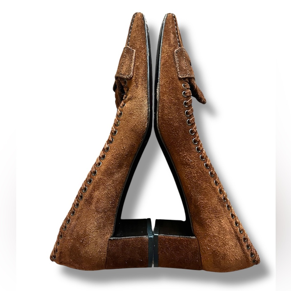 Prada Brown Heeled Loafers - Picture 4 of 10